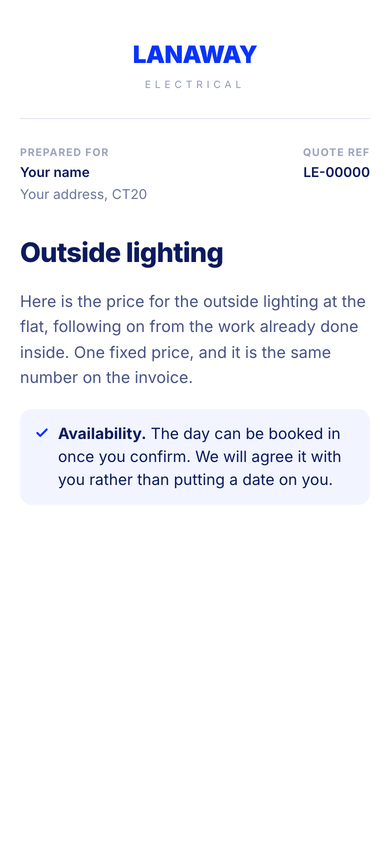 A quote page on a phone